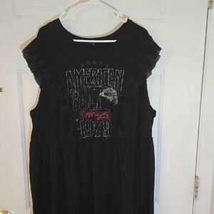 Black Dress with Graphic Design